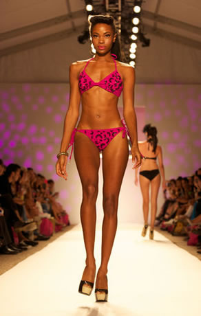 Andrea Thomas walking at Mercedes-Benz Fashion Week Swim for Nicolita