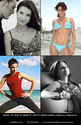 model comp card
