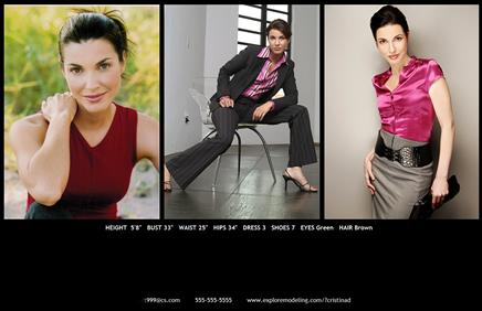 model comp card
